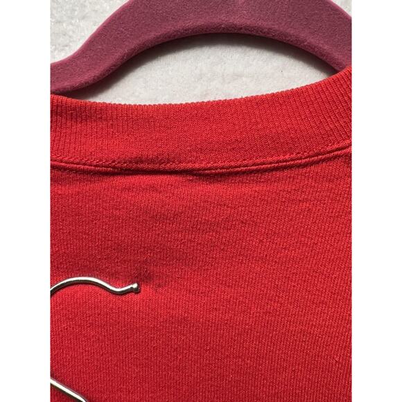 Vintage Jerzees by Russell Red Crewneck Sweatshirt Mens XL 46 Made In USA - Picture 10 of 11